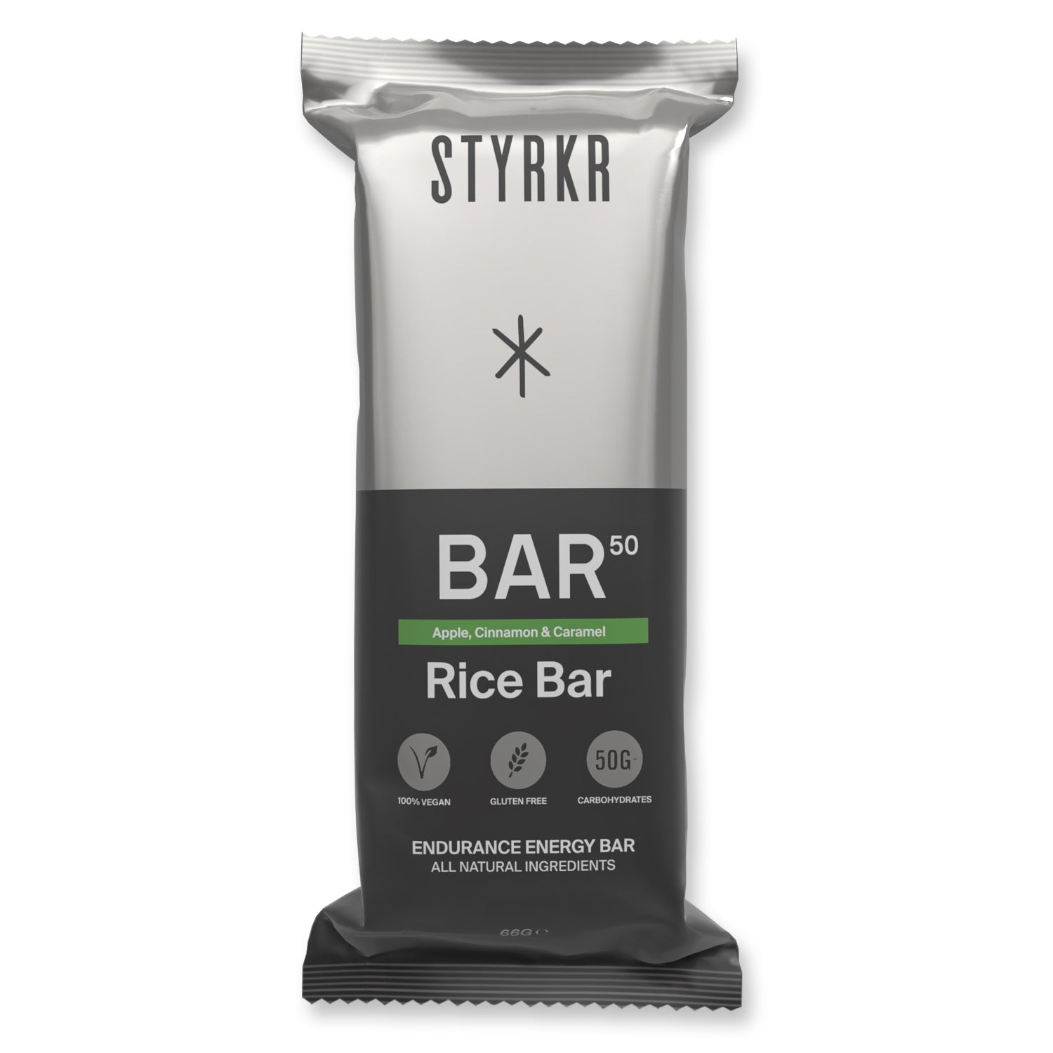 Barre Énergétique STYRKR BAR50 – Pommes, Cannelle, Caramel – 67g – Vegan & Sans Gluten