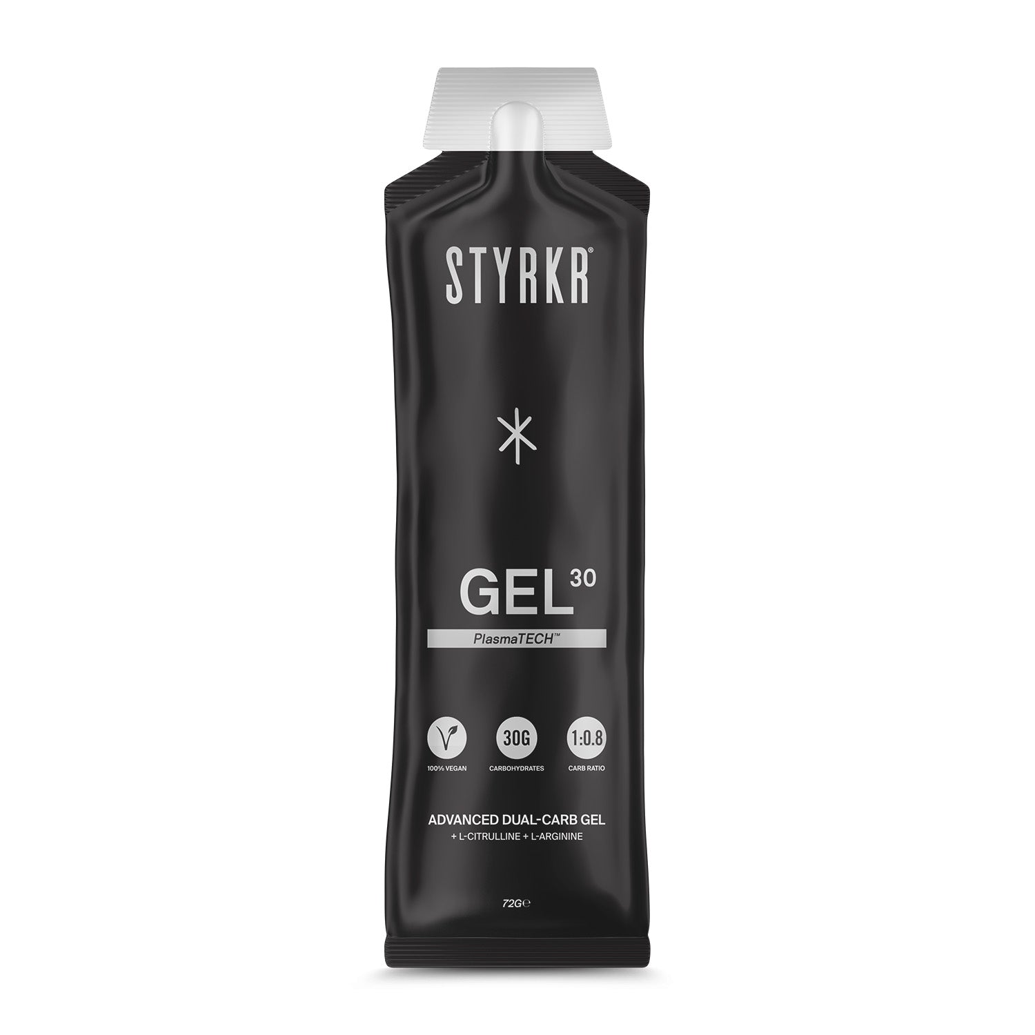 Gel Énergétique STYRKR GEL30 – L-Citrulline & L-Arginine – 60ml – 30g Glucides – Vegan & Sans Gluten