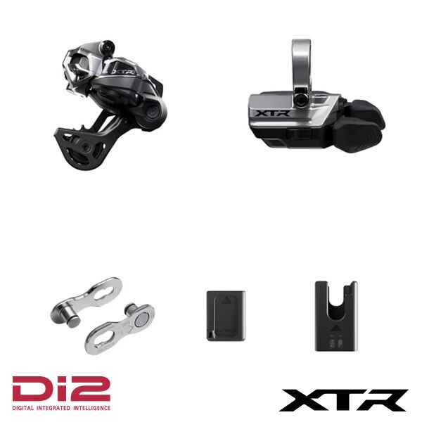 Shimano XTR Di2 M9250 kit upgrade 12V sans fil : dérailleur, manette, batterie et chargeur