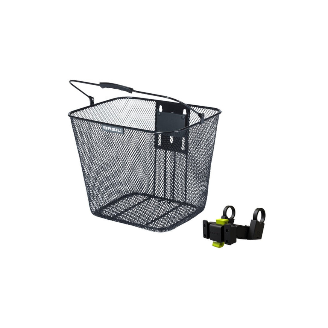 BASIL Panier Avant Bilbao KF Noir Avec Support De Guidon - Peloton GP