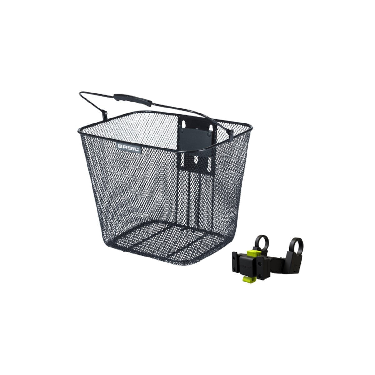 BASIL Panier Avant Bilbao KF Noir Avec Support De Guidon - Peloton GP