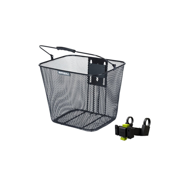 BASIL Panier Avant Bilbao KF Noir Avec Support De Guidon - Peloton GP