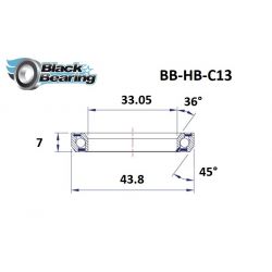 Roulement de direction C13  33.05 X 43.8 X 7 MM 36/45° - BLACKBEARING