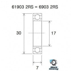 Roulement céramique 6903-2RS - BLACKBEARING