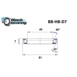 Roulement de direction D7  40 X 51 X 7 MM 45/45° - BLACKBEARING