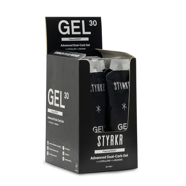 Boite de 12 Gels Énergétique STYRKR GEL30 – L - Citrulline & L - Arginine - Peloton GP
