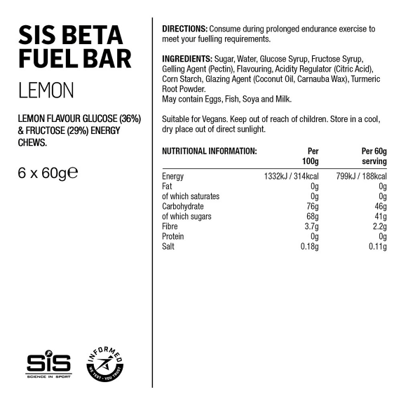Boite de 20 SIS Beta Fuel Gommes Énergie 60 g - Peloton GP