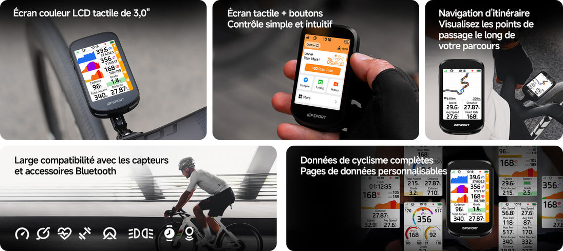 BSC200 Pro GPS/Compteur Vélo Couleur Tactile - Peloton GP