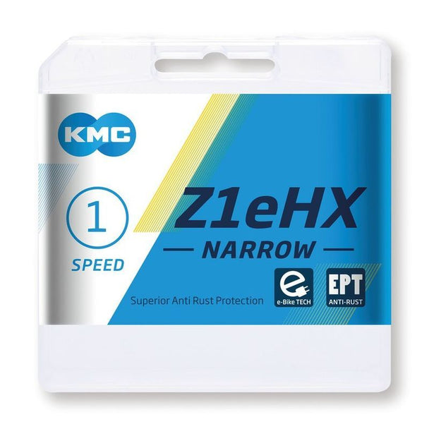 CHAÎNE KMC Z1 EHX EPT 1/2x3/32" 128 MAILLONS 7.8 MM 1V GRISE - Peloton GP
