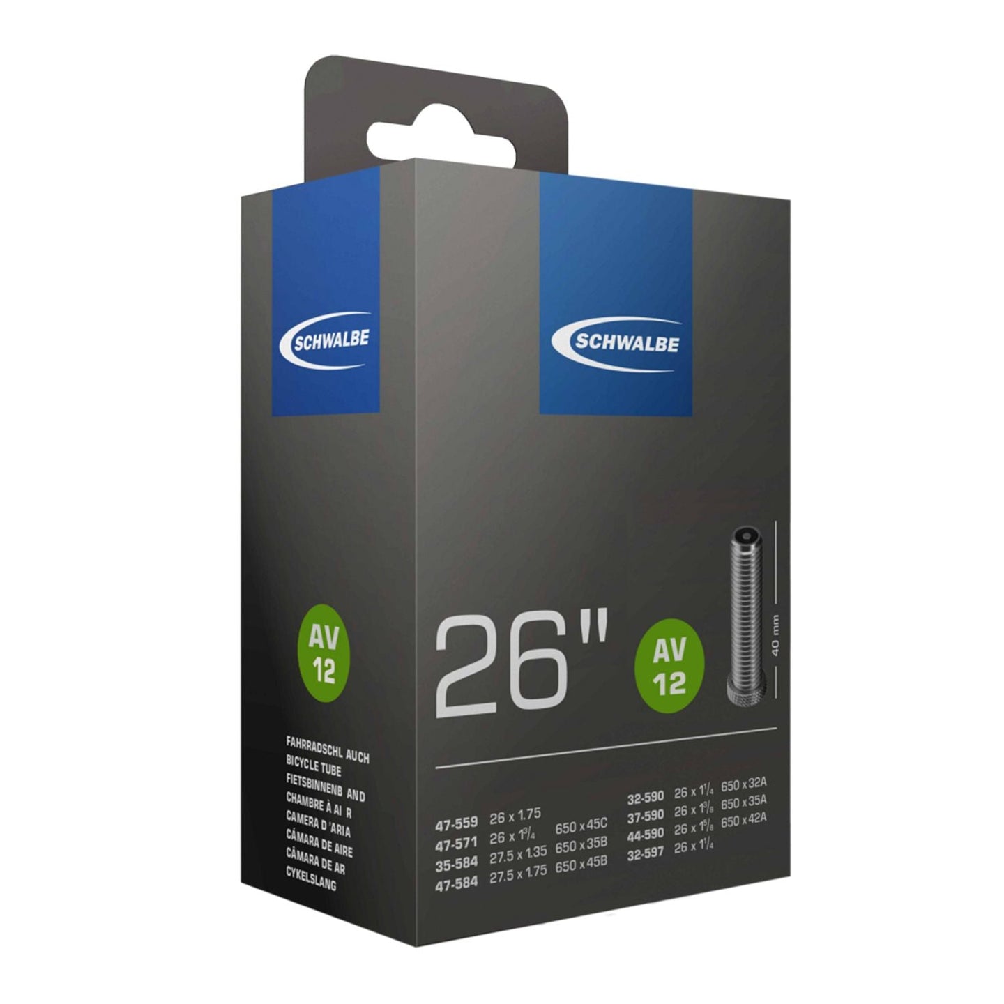 Chambre à air 26" Schrader (AV12) - SCHWALBE - Peloton GP