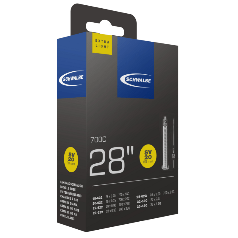 Chambre à air Extra Light 700 Presta 80mm (SV20) - SCHWALBE - Peloton GP