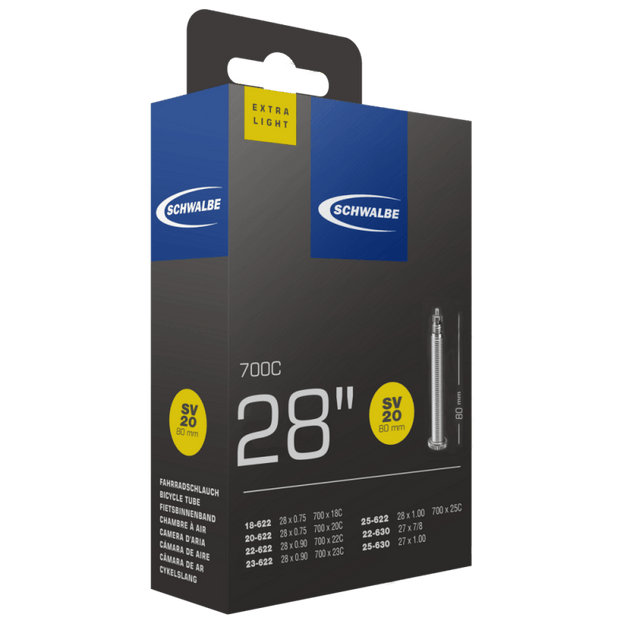 Chambre à air Extra Light 700 Presta 80mm (SV20) - SCHWALBE - Peloton GP