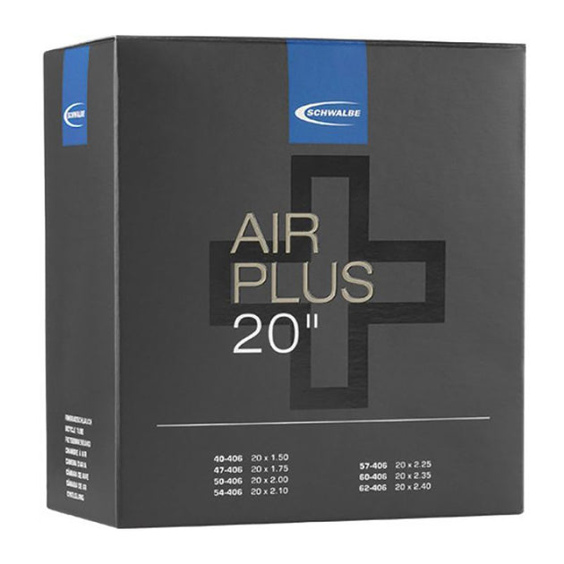 Chambre à Air Schwalbe AV7AP Air Plus – 20" x (40/62 - 406) – Valve Schrader 40 mm - Peloton GP