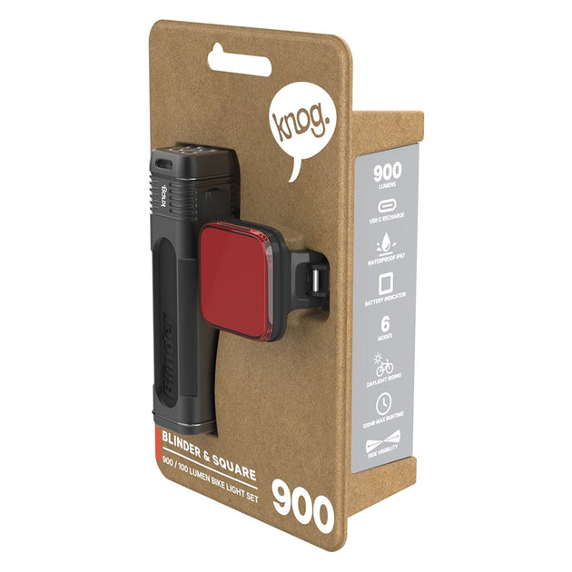 Éclairage avant et arrière Blinder Pro 900 / Blinder carré - Knog - Peloton GP