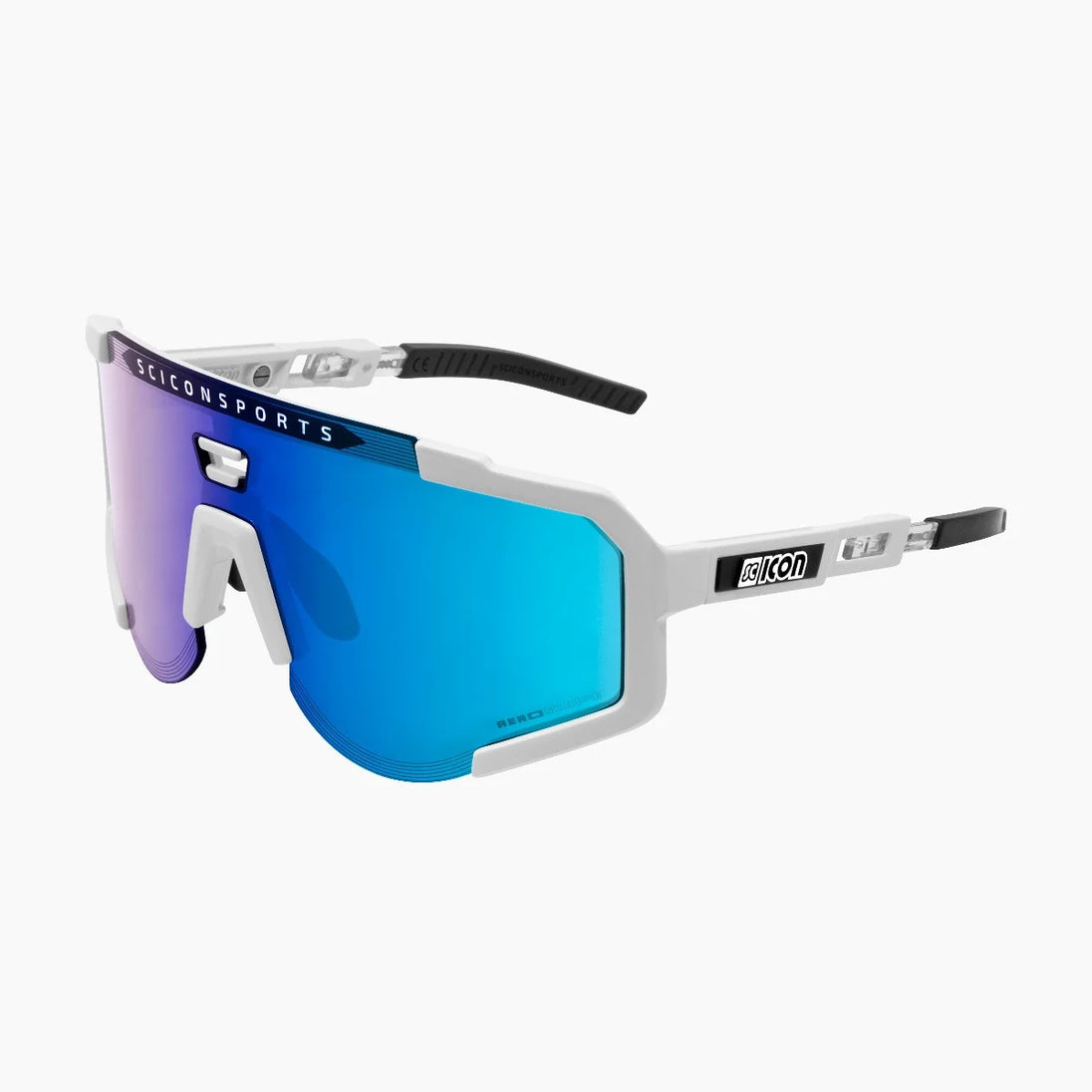 Lunettes AEROSCOPE Blanc Brillant / Bleu Miroir - Scicon