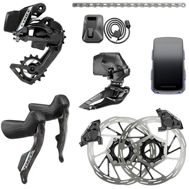 GROUPE ÉLECTRONIQUE SRAM FORCE AXS 2X E1 – AVEC HAMMERHEAD KAROO – DISQUES 160 MM – COMPLET - Peloton GP