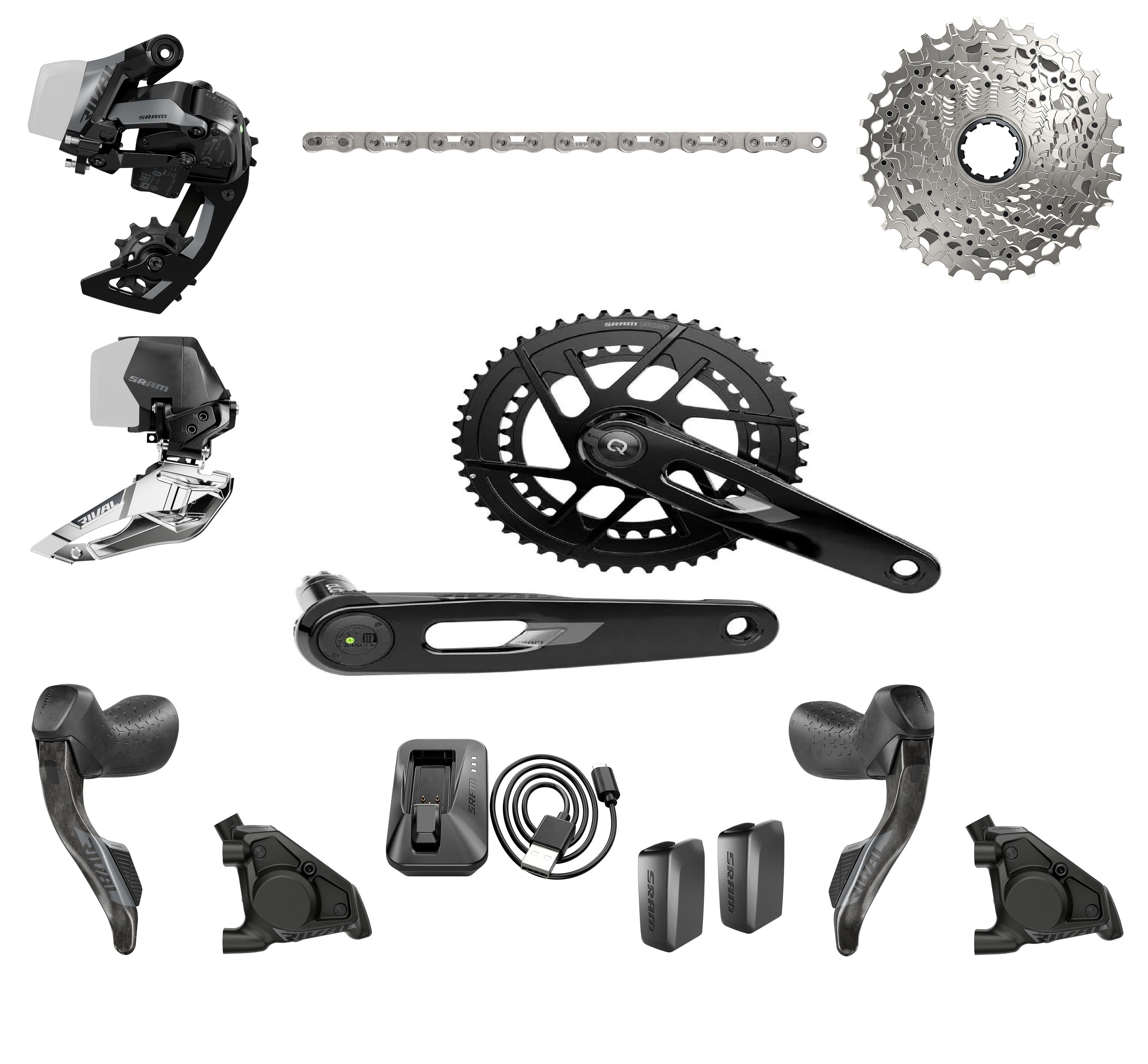 Groupe SRAM RIVAL AXS E1 2x12V Avec Capteur De Puissance - Peloton GP