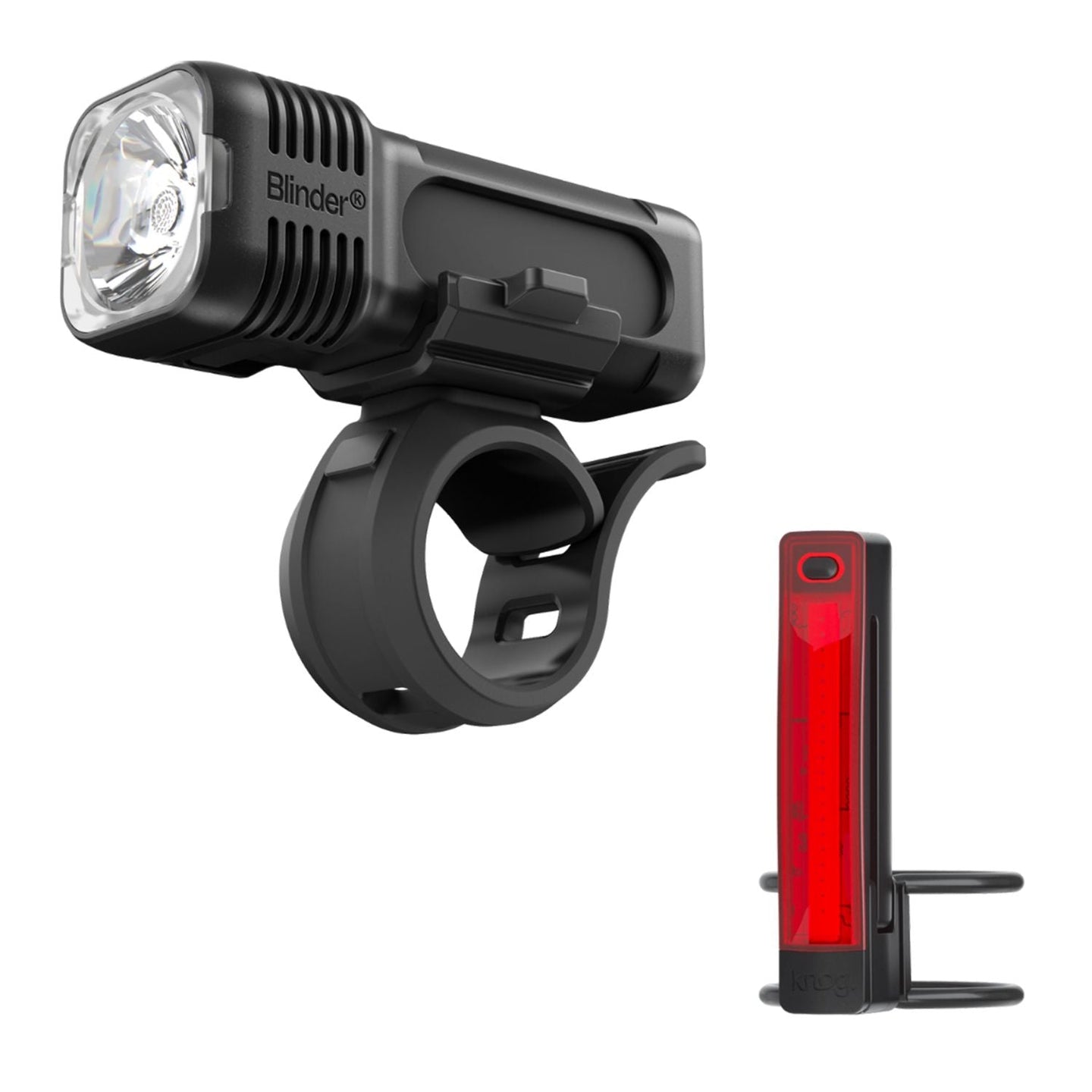 KNOG Blinder Pro 400 + Plus Rear – Kit Éclairage Avant / Arrière – Noir - Peloton GP