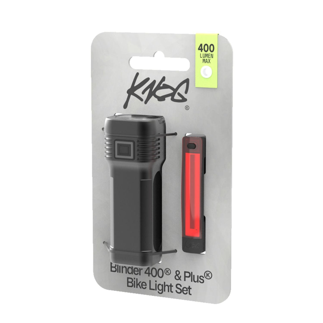 KNOG Blinder Pro 400 + Plus Rear – Kit Éclairage Avant / Arrière – Noir - Peloton GP