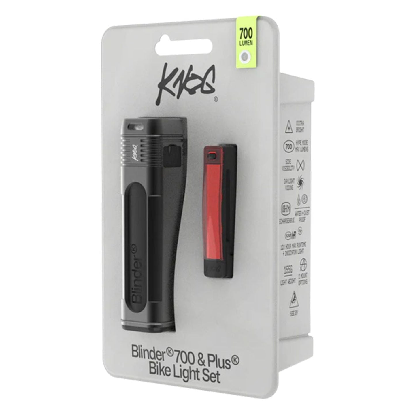 KNOG Blinder Pro 700+ Plus Rear – Kit Éclairage Avant / Arrière – Noir - Peloton GP