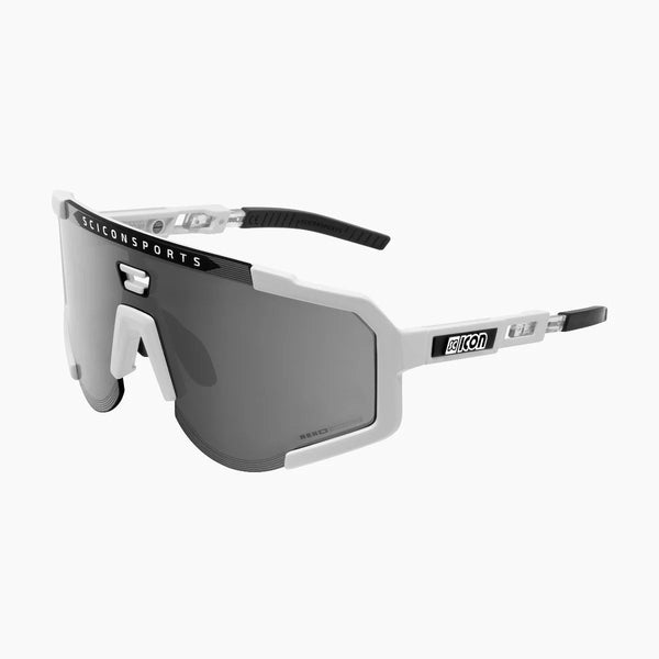 Lunettes AEROSCOPE Blanc Brillant / Argent Miroir - Scicon - Peloton GP