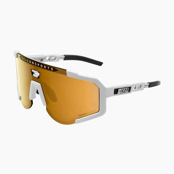 Lunettes AEROSCOPE Blanc Brillant / Bronze Miroir - Scicon - Peloton GP