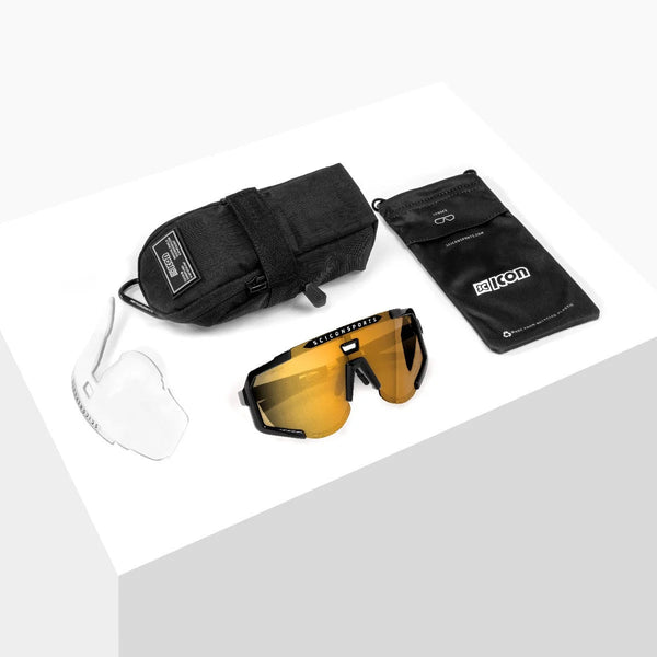 Lunettes AEROSCOPE Noir Brillant / Bronze Miroir - Scicon - Peloton GP