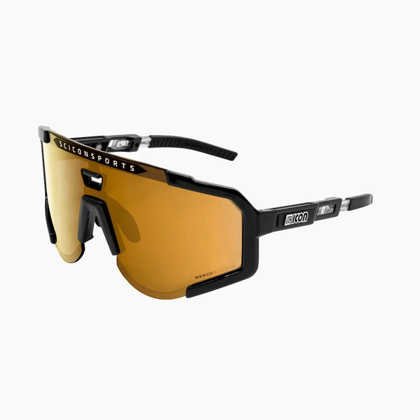 Lunettes AEROSCOPE Noir Brillant / Bronze Miroir - Scicon - Peloton GP