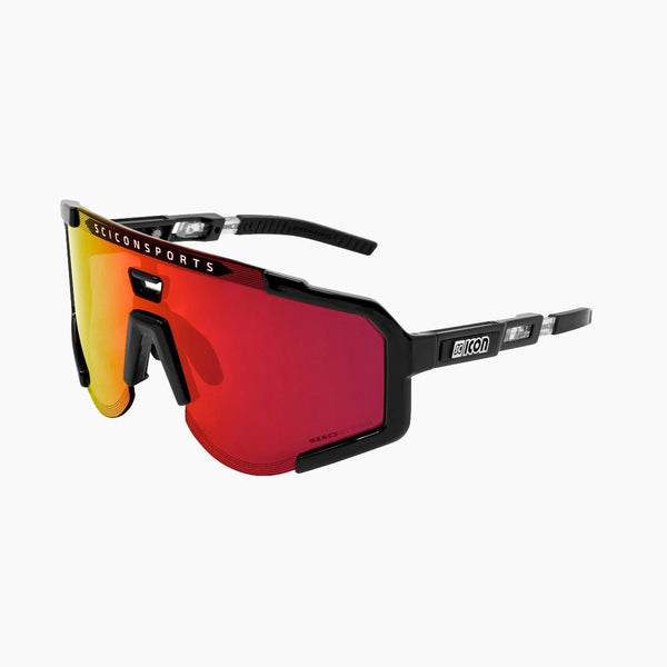 Lunettes AEROSCOPE Noir Brillant / Rouge Miroir - Scicon - Peloton GP