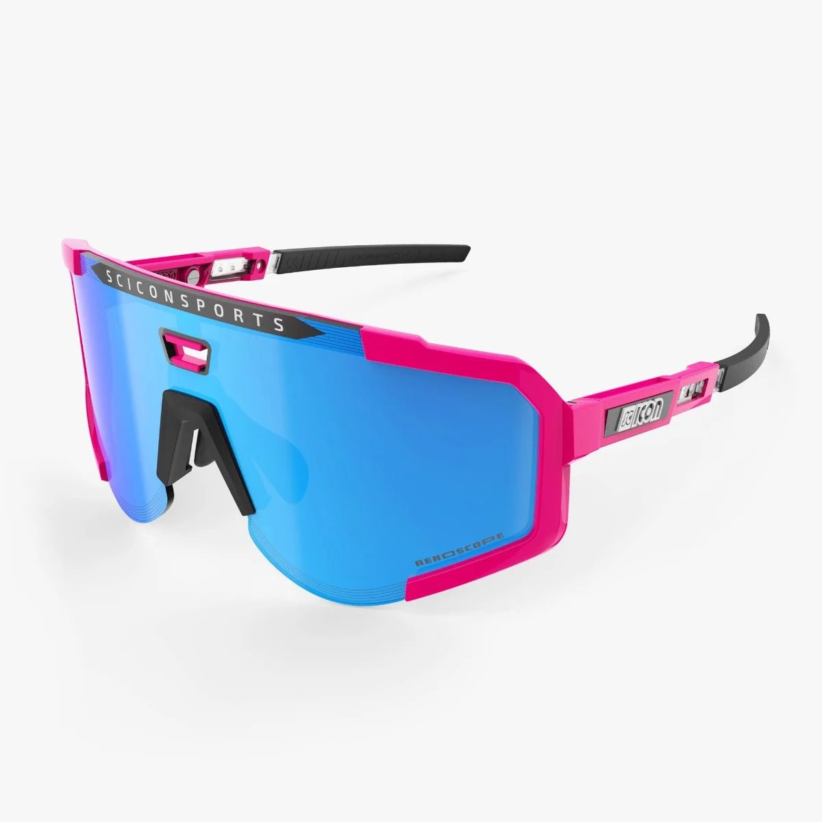 Lunettes AEROSCOPE Rose Fluo / Bleu Miroir - Scicon - Peloton GP