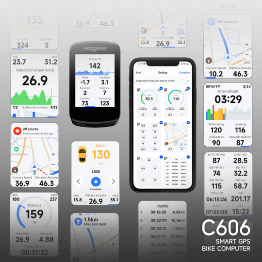 Magene C606 – GPS Vélo Tactile Grand Écran 2,8" - Peloton GP