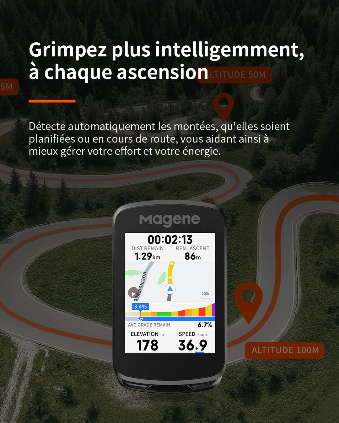MAGENE C606 V2 Compteur GPS Vélo - Peloton GP