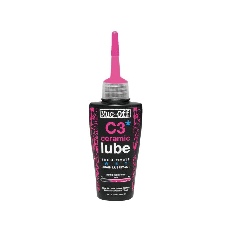 MUC - OFF C3 CERAMIC WET – Lubrifiant Chaîne Conditions Humides – 50 / 120 / 1000 ml - Peloton GP