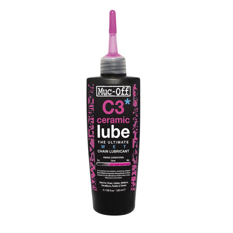 MUC - OFF C3 CERAMIC WET – Lubrifiant Chaîne Conditions Humides – 50 / 120 / 1000 ml - Peloton GP