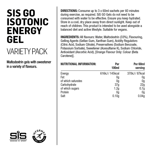 Pack variété 7 gels isotonique - SIS - Peloton GP