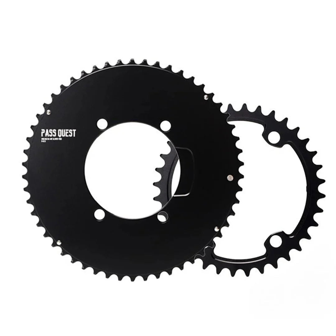 Pass Quest Plateau Aero Double X110BCD 2X pour Shimano 11/12V – Noir - Peloton GP