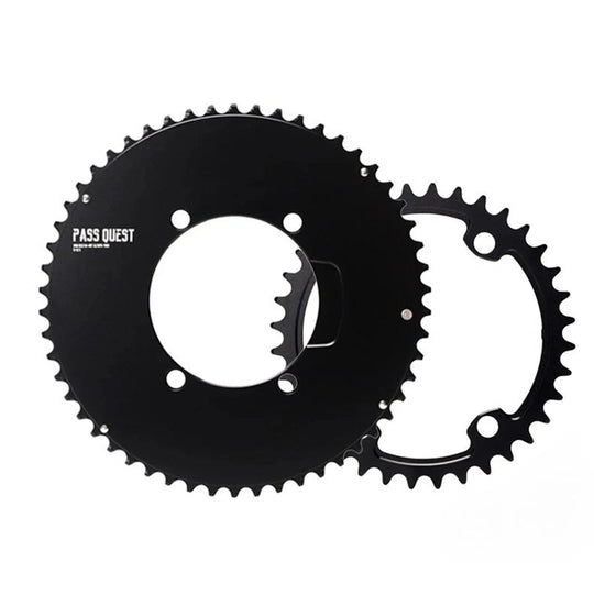 Pass Quest Plateau Aero Double X110BCD 2X pour Shimano 11/12V – Noir - Peloton GP