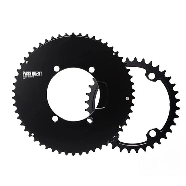 Pass Quest Plateau Aero Double X110BCD 2X pour Shimano 11/12V – Noir - Peloton GP