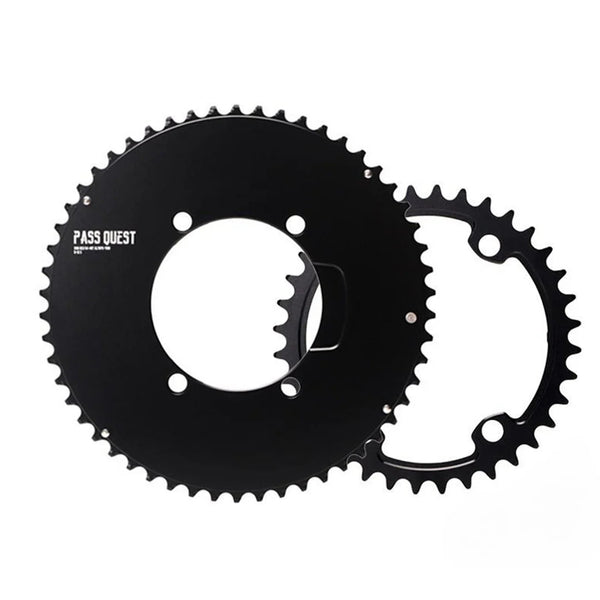PASS QUEST Plateau AERO Double X110BCD 2X Pour SRAM AXS 12V – Noir - Peloton GP