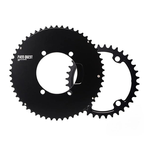 PASS QUEST Plateau AERO Double X110BCD 2X Pour SRAM AXS 12V – Noir - Peloton GP