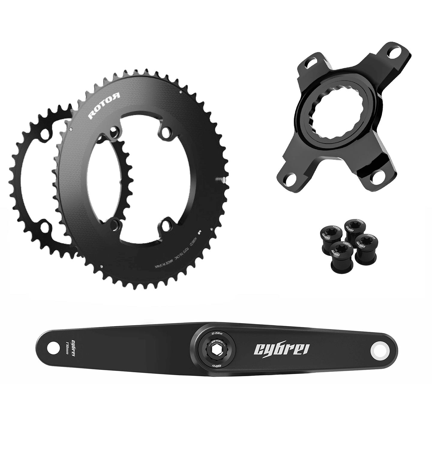Pédalier Carbone CYBREI GP - 3 Plateaux ROTOR AXS - Peloton GP
