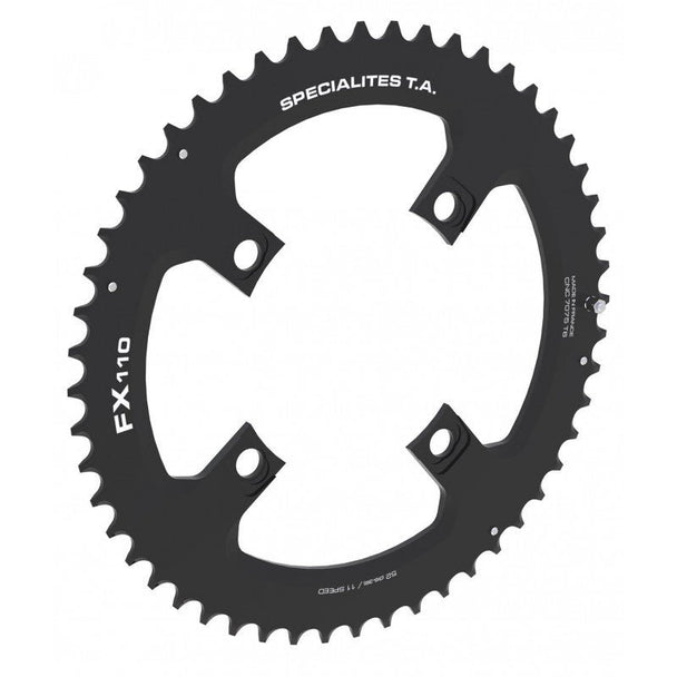 Plateau TA FX110 Extérieur – 110 mm – Aluminium 7075 T6 – 10/11V – Noir - Peloton GP