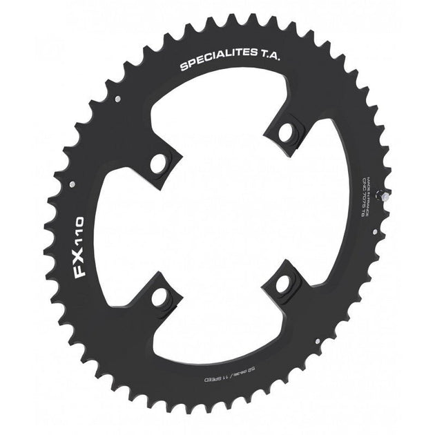 Plateau TA FX110 Extérieur – 110 mm – Aluminium 7075 T6 – 10/11V – Noir - Peloton GP