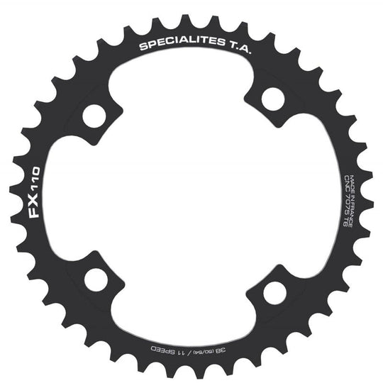 Plateau TA FX110 Intérieur – 110 mm – Aluminium 7075 T6 – 10/11V – Noir - Peloton GP