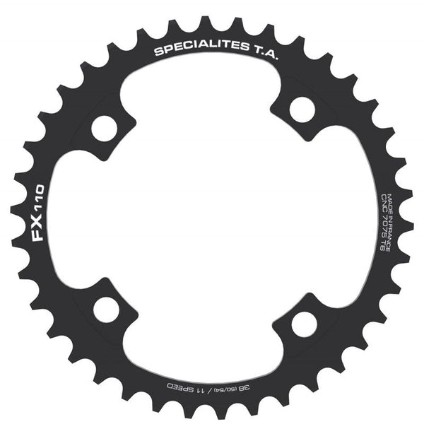 Plateau TA FX110 Intérieur – 110 mm – Aluminium 7075 T6 – 10/11V – Noir - Peloton GP
