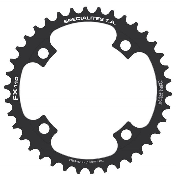 Plateau TA FX110 Intérieur – 110 mm – Aluminium 7075 T6 – 10/11V – Noir - Peloton GP