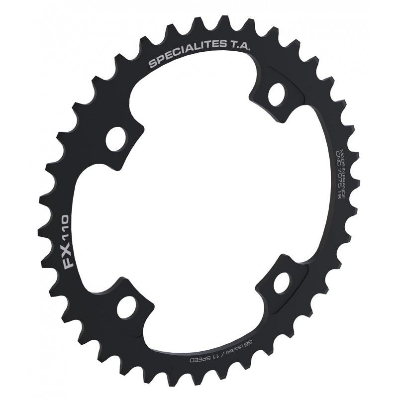 Plateau TA FX110 Intérieur – 110 mm – Aluminium 7075 T6 – 10/11V – Noir - Peloton GP