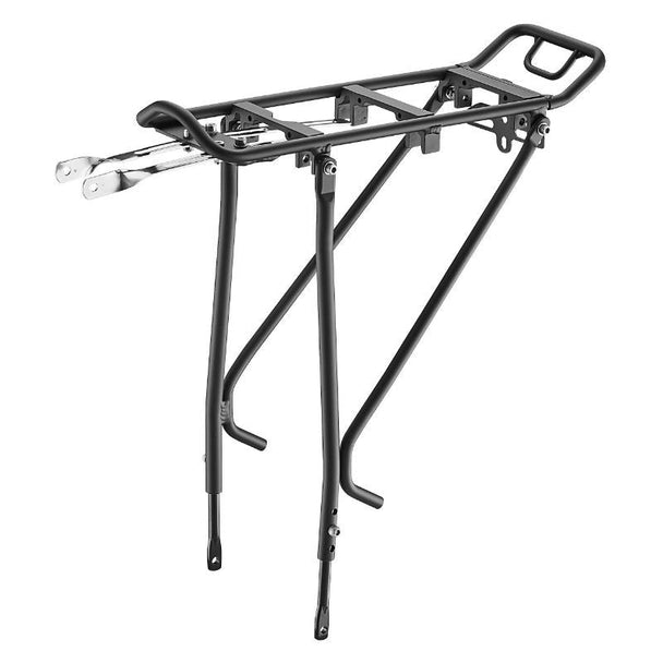 Porte - bagage Vélo Arrière À Tringles Ibera Touring Alu Noir Réglable 26" À 29" Pour V - brake Et Frein Disque – Compatible Pakrak Et Mik – 25 kg - Peloton GP