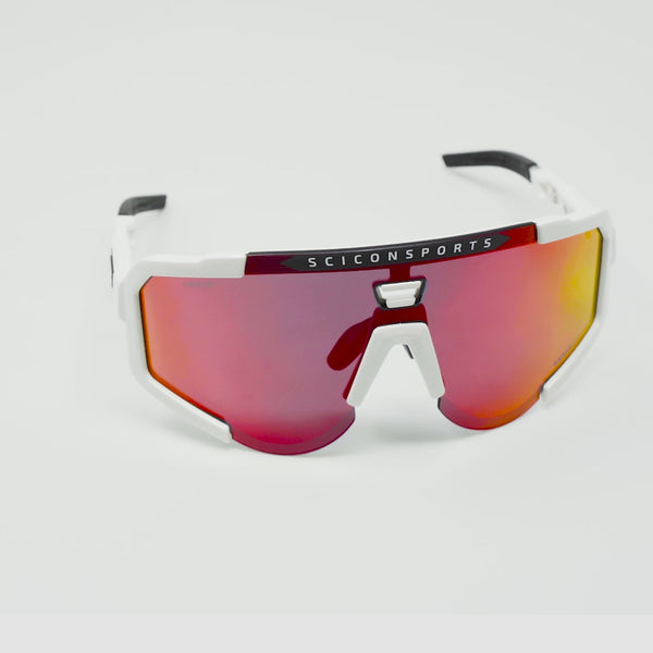 Lunettes AEROSCOPE Blanc Brillant / Rouge Miroir - Scicon