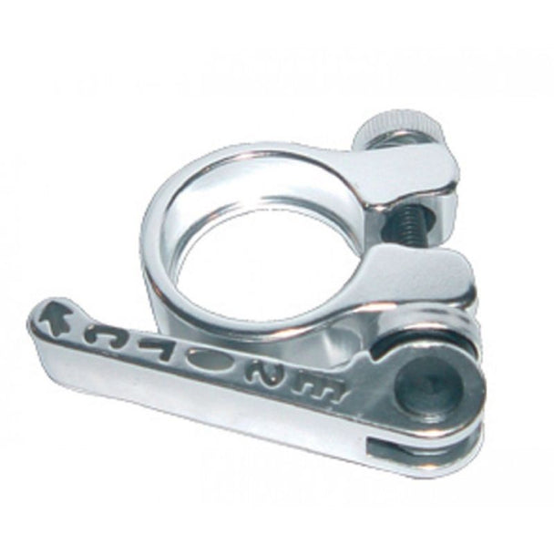 QU - AX Collier De Tige De Selle Aluminium Ø28,6 mm Serrage Rapide Argent - Peloton GP